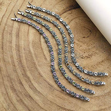 Load image into Gallery viewer, PZ Paz Creations 925 Sterling Silver Peridot Gemstone Rose Tennis Bracelet (6.75, Peridot)
