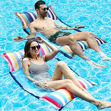 Load image into Gallery viewer, FindUWill Fabric Pool Hammock Floats, XL, 2Pack Inflatable Multi-Purpose Water Hammocks Floaties (Saddle, Lounge Chair, Hammock, Drifter), Pool Float Lounger for Adults
