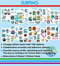 Load image into Gallery viewer, Surf Stickers Pack 100Pcs, Beach Waterproof Vinyl Stickers for Laptop Surfboard Hydroflask Water Bottles, Surfing Stikers for Teens Girls
