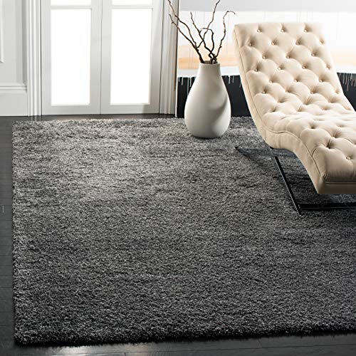 Safavieh California Premium Shag Collection SG151-8484 2-inch Thick Area Rug, 8' x 10', Dark Grey