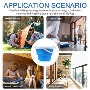 10L Portable Mini Washing Machine, Folding Turbo Washing Compact Ultrasonic Turbine Washer Lightweight Travel Laundry Washer USB Powered Camping Apartments Dorms RV Business Trip Clothes…