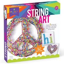 Load image into Gallery viewer, Craft-tastic DIY String Art – Award-Winning Craft Kit for Kids – Everything Included for 3 Fun Arts &amp; Crafts Projects – Peace Sign Series
