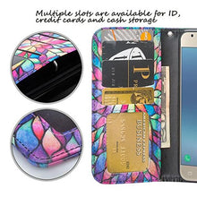 Load image into Gallery viewer, [GW USA] Leather Wallet Case Compatible for Samsung Galaxy J3 Orbit Case/J3 Star Case/J3 (2018)/J3 Achieve/Express Prime 3/Amp Prime 3 Case [Kickstand] Cute Girl Women Phone Case - Rainbow Flower
