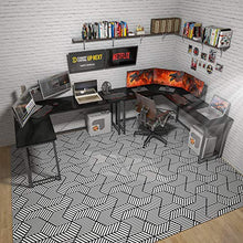 Load image into Gallery viewer, L Shaped Desk Corner Computer Desk Sturdy Computer Table Writing Desk Gaming Desk Workstation, Black
