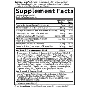 Garden of Life Vitamin B Complex - Vitamin Code Raw B Complex - 120 Vegan Capsules, High Potency B Complex Vitamins for Energy & Metabolism with B6, Folate & B12 as Methylcobalamin plus Probiotics