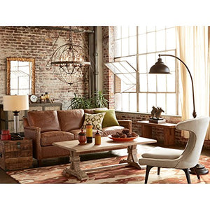 Wyatt II Farmhouse Arc Floor Lamp Dark Bronze Metal Shade Step Switch for Living Room Reading Bedroom Office - Franklin Iron Works