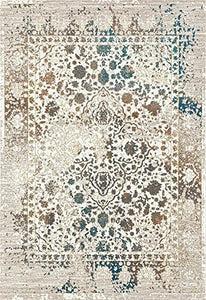 6495 Distressed Cream 5 x 7 Area Rug Carpet Large