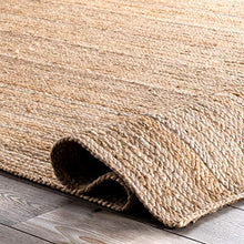 Load image into Gallery viewer, nuLOOM Rigo Hand Woven Farmhouse Jute Area Rug, 8' x 10', Natural
