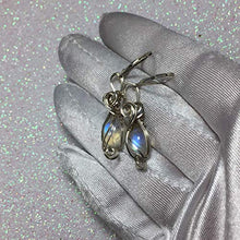 Load image into Gallery viewer, Moonstone Earrings 925 Sterling Silver - Rainbow Moonstone for Women or Men Jewelry, Elegant Gift Box, Exact Gems in Picture, Rocks2Rings 8S2-7 ZP
