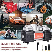 Load image into Gallery viewer, GSPSCN Portable Air Compressor Pump Tire Inflator with Digital Gauge, Heavy Duty Double Cylinder 12V Tire Pump 150 PSI with Tire Repair Kit and Toolbox for Auto,SUV,Off-Road,Truck,Bike
