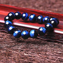 Load image into Gallery viewer, Natural Handmade Blue Tiger Eye Bracelet - Semi Precious Round Beads Stretch Bracelet - Gemstone Beaded 8mm - Planet Jupiter Bracelets
