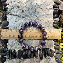 Load image into Gallery viewer, Chengmu 12mm Banded Amethyst Stretch Bracelet for Men Natural Round Beads Semi Precious Gemstone for Crystal Elastic Beaded Bracelet 8&quot;
