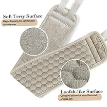 Load image into Gallery viewer, Suntee Exfoliating Back Scrubber &amp; Exfoliating Sponge Pad Set for Shower, Bath Shower Scrubber for Men and Women, Luffa Scrubber to Deep Clean Relax Your Body (36.5&#39;&#39; length 4.5&#39;&#39; width)
