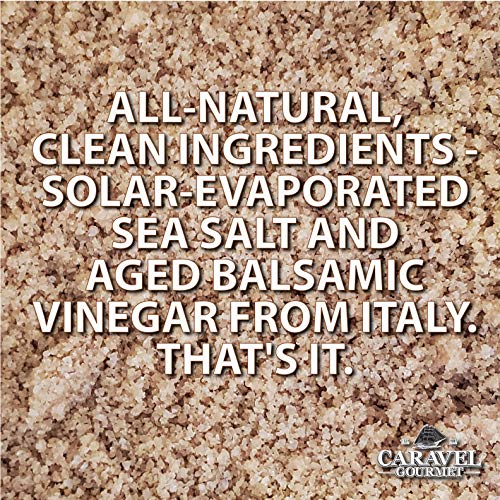 Load image into Gallery viewer, Balsamic Sea Salt - All-Natural Infused Sea Salt Blend with Aged Balsamic Vinegar from Modena, Italy - No Gluten, No MSG, Non-GMO - Cooking and Finishing Salt - 4 oz. Stackable Jar