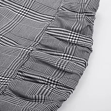Load image into Gallery viewer, Plus Size Plaid Skirts for Women High Waist Checkered Mini Bodycon Pencil Skirts(Gray White,XL)
