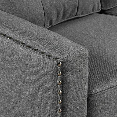 Load image into Gallery viewer, Harper & Bright Designs 3 Pieces Living Room Sets, Couch Set for Living Room with Sofa Loveseat and Armchair (Nail Trim - Grey)