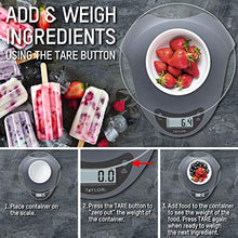 Load image into Gallery viewer, Taylor Precision Products Digital Kitchen Scale with Glass Platform, Tare Button, and Plastic Body Weighs Up to 6.6 Pounds Capacity
