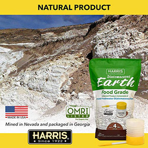 HARRIS Diatomaceous Earth Food Grade, 4lb w/Free Powder Duster