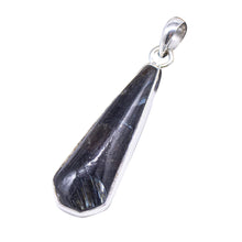 Load image into Gallery viewer, Blue Nuummite Gemstone Pendant, 925 Sterling Silver Pendant, Fancy Shape Nuummite Cabochon Pendant, Pendant For Birthday Gift, Chain Jewelry
