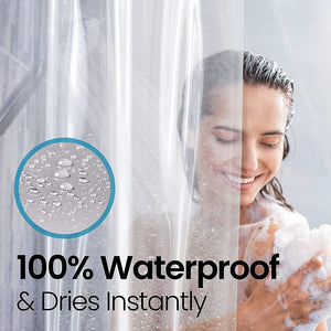 LiBa Bathroom Shower Curtain-Liner - Waterproof Plastic Shower Curtain Premium PEVA Non-Toxic Shower-Liner with Rust Proof Grommets Clear 8G Heavy Duty Bathroom Accessories 36x72