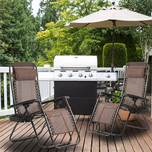 Load image into Gallery viewer, Patio Chair Zero Gravity Chairs Set of 1 Outdoor Adjustable Dining Reclining Folding Chairs for Deck Patio Beach Yard with Pillow and Cup Holder
