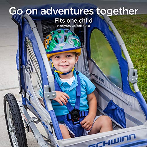 Load image into Gallery viewer, Schwinn Trailblazer Child Bike Trailer, Single Baby Carrier, Canopy, 16-inch Wheels, Red