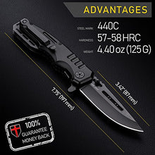 Load image into Gallery viewer, Spring Assisted Knife - Pocket Folding Knife - Military Style - Boy Scouts Knife - Tactical Knife - Good for Camping Hunting Survival Indoor and Outdoor Activities Mens Gift 6681
