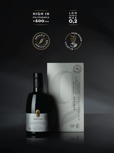 Garisar High In Polyphenol Premium Olive Oil, Rich Polyphenols (>600 ppm), Low Acidity (max 0.2%), Organic Agriculture, Early Harvest, Hand Picked, Cold Pressed, Extra Virgin Olive Oil, 100% Arbequina
