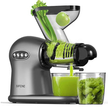 Load image into Gallery viewer, SiFENE Cold Press Juicer, 3” Wide Dual Chute Whole Slow Masticating Juicer Machine with Anti-Clog Function for Celery Wheatgrass, Fruit and Vegetable Juice Extractor, BPA-Free, Easy to Clean
