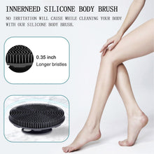 Load image into Gallery viewer, INNERNEED Food-Grade Soft Silicone Body Scrubber Shower Brush Handheld Cleansing Skin Brush, Gentle Exfoliating and Lather Well (Black)
