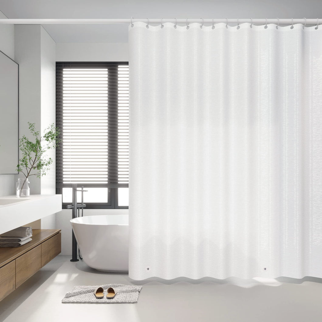YINENN Shower Curtain Set with 12 Plastic Shower Hooks, Heavy Duty PEVA Waterproof 72Wx 72H Shower Curtain Liner for Bathroom, No Chemical Smell with Magnets and Rust Proof Metal Grommets, Frosted