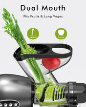 Load image into Gallery viewer, SiFENE Cold Press Juicer, 3” Wide Dual Chute Whole Slow Masticating Juicer Machine with Anti-Clog Function for Celery Wheatgrass, Fruit and Vegetable Juice Extractor, BPA-Free, Easy to Clean
