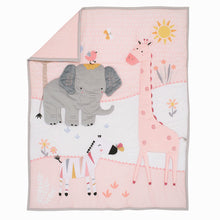 Load image into Gallery viewer, Lambs &amp; Ivy Jazzy Jungle 3-Piece Safari Animals Pink Baby Crib Bedding Set
