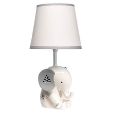 Load image into Gallery viewer, Lambs &amp; Ivy Happy Jungle White/Grey Elephant Nursery Lamp with Shade &amp; Bulb
