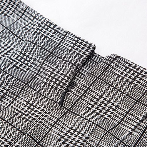 Load image into Gallery viewer, Kate Kasin Womens Knee Length Elastic Waist Stretchy Bodycon Plaid Business Pencil Skirt