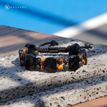 Load image into Gallery viewer, Triple Protection Crystal Stone Bracelets for Men, Natural Black Tourmaline Mens Bracelet Beads Lava Tiger Eye Bracelet, HASKARE Healing Bracelet Unique Christmas Fathers Day Bracelet Gifts for Men
