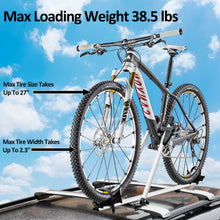 Load image into Gallery viewer, Zibomm Universal Roof Mount Bike Rack, Fork Mount Bike Carrier for Roof Racks with Foldable Secure Ratcheting Arm &amp; Safe Locking, Aluminum Car Rooftop Bicycle Carrier 1 Bike Capacity Up to 38.5 lbs
