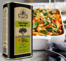 Load image into Gallery viewer, Ellora Farms, Certified PDO Extra Virgin Olive Oil, Single Estate, Single Origin, Single Variety, Cold Press &amp; Traceable Olive Oil, Born in Crete, Greece, Kosher, 1 Lt Tin (33.8 oz.)
