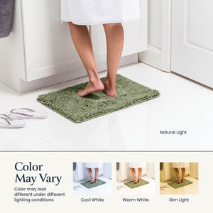 BELADOR Bathroom Rugs Sets 2 Piece - Plush Bath Mat Set Quick-Dry Soft Chenille Bathroom Mat with Rubber Backing, Absorbant Bathroom Rug Set, Washable Bath Rugs for Bathroom - Bath Mats 24x17 + 30x20