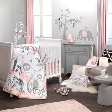 Load image into Gallery viewer, Lambs &amp; Ivy Happy Jungle White/Grey Elephant Nursery Lamp with Shade &amp; Bulb
