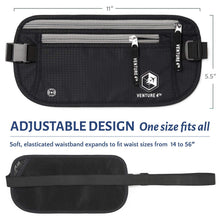 Load image into Gallery viewer, Slim Minimalist Design Money Belt, RFID Blocking for Men &amp; Women - Ideal for Keeping Your Cash, Credit Card, Passport, Phone Safe When Traveling (Black)
