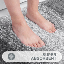 Load image into Gallery viewer, OLANLY Luxury Bathroom Rug Mat 24x16, Extra Soft and Absorbent Microfiber Bath Rugs, Non-Slip Plush Shaggy Bath Carpet, Machine Wash Dry, Bath Mats for Bathroom Floor, Tub and Shower, Grey
