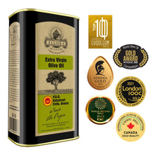 Load image into Gallery viewer, Ellora Farms, Certified PDO Extra Virgin Olive Oil, Single Estate, Single Origin, Single Variety, Cold Press &amp; Traceable Olive Oil, Born in Crete, Greece, Kosher, 1 Lt Tin (33.8 oz.)
