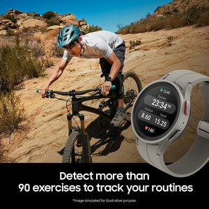 SAMSUNG Galaxy Watch 5 Pro 45mm Bluetooth Smartwatch w/ Body, Health, Fitness and Sleep Tracker, Improved Battery, Sapphire Crystal Glass, GPS Route Tracking, Titanium Frame, US Version, Black
