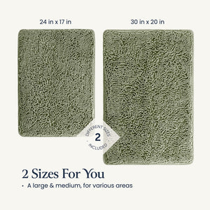 BELADOR Bathroom Rugs Sets 2 Piece - Plush Bath Mat Set Quick-Dry Soft Chenille Bathroom Mat with Rubber Backing, Absorbant Bathroom Rug Set, Washable Bath Rugs for Bathroom - Bath Mats 24x17 + 30x20