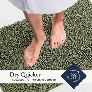BELADOR Bathroom Rugs Sets 2 Piece - Plush Bath Mat Set Quick-Dry Soft Chenille Bathroom Mat with Rubber Backing, Absorbant Bathroom Rug Set, Washable Bath Rugs for Bathroom - Bath Mats 24x17 + 30x20