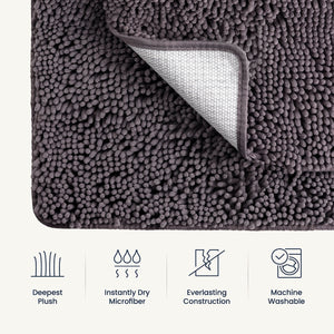 BELADOR Bathroom Rugs Sets 2 Piece - Plush Bath Mat Set Quick-Dry Soft Chenille Bathroom Mat with Rubber Backing, Absorbant Bathroom Rug Set, Washable Bath Rugs for Bathroom- Bath Mats 24x17 + 30x20