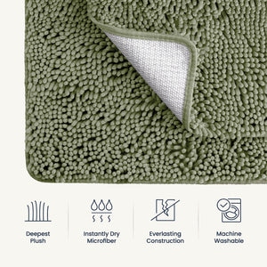 BELADOR Bathroom Rugs Sets 2 Piece - Plush Bath Mat Set Quick-Dry Soft Chenille Bathroom Mat with Rubber Backing, Absorbant Bathroom Rug Set, Washable Bath Rugs for Bathroom - Bath Mats 24x17 + 30x20