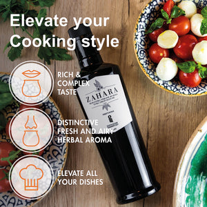 Zahara Extra Virgin Olive Oil from Italy | Sicilian Pure EVOO | Premium Early Harvest Cold Pressed Polyphenol Rich | Multiple Award Winner from Oleificio Guccione | 16.9 fl oz (500ml) Bottle With Beautiful Gift Box