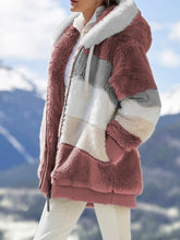 Load image into Gallery viewer, Winter Fashion Women's Coat New Casual Hooded Zipper Ladies Clothes Cashmere Women Jacket Stitching Plaid Ladies Coats
